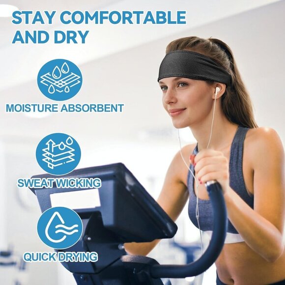 Moisture Wicking Non-Slip Sweatbands Women Running Yoga Gym Sports main image 4